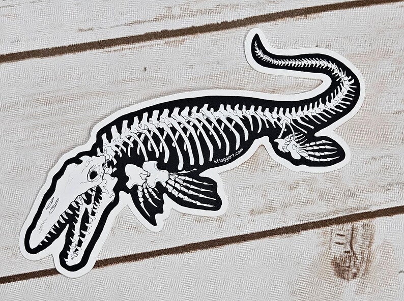 Mosasaur Skeleton Weather Proof Decal image 9