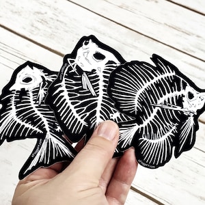 Tropical Fish Bones Sticker Pack ( Angelfish Bones, Butterflyfish Bones, Masked Angelfish Bones) - Set of 3
