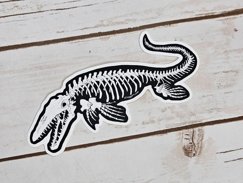 Mosasaur Skeleton Weather Proof Decal image 4