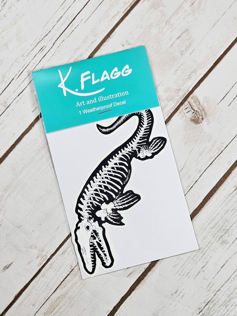 Mosasaur Skeleton Weather Proof Decal image 7