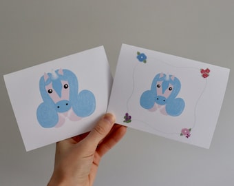 Unicorn Blank Greeting Cards - Set of 5 - Stationary