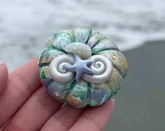 Little Mermaid Princess Pumpkin - Polymer Clay - Pumpkin Figurines