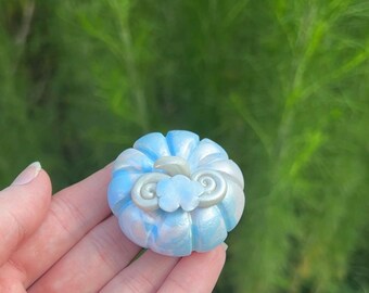 Cotton Candy Clouds Pumpkin - Polymer Clay - Pumpkin Figurines