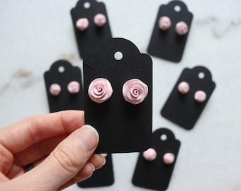 Handmade Clay Rose Earrings