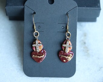 Sacred Heart of Jesus Earrings - Handmade