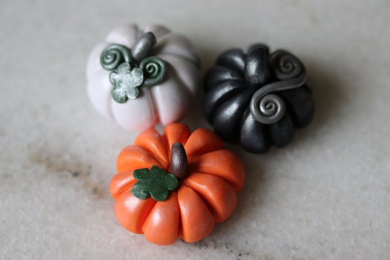 Polymer Clay Pumpkins Set of 3 image 4