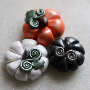 Polymer Clay Pumpkins Set of 3 image 1