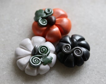 Polymer Clay Pumpkins - Set of 3