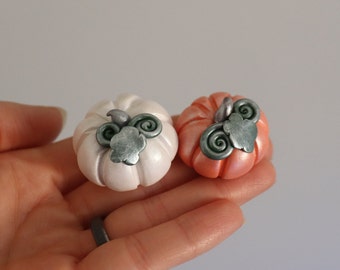 Polymer Clay Thanksgiving Pumpkin Set - Set of 2 Pumpkins