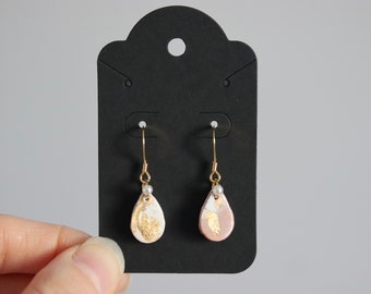 Gold Pearl Teardrop Earrings