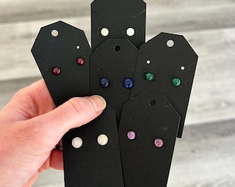 Crystal Stud Earrings 6mm and 8mm - Amethyst, Garnet, Malachite, Moonstone, Rose Quartz, Sodalite, Amazonite