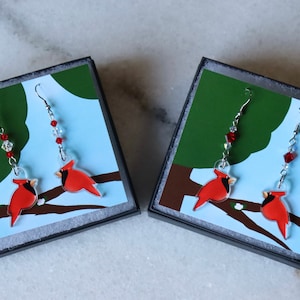 Cardinal Earrings