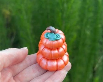 Pumpkin Topiary - Black, Orange, & White - Pumpkin Figurines