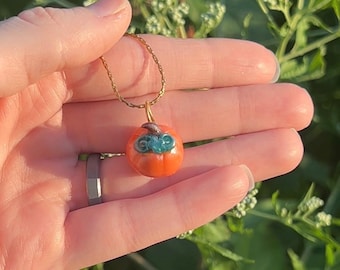 Polymer Clay Mini Pumpkin Necklace - Autumnal - Fall - Jewelry