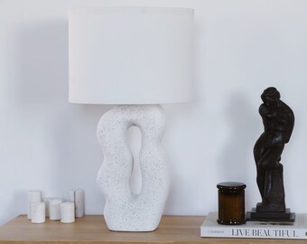 Unglazed Textured Handmade Lamp for Living Room, Enteyway and Bedroom