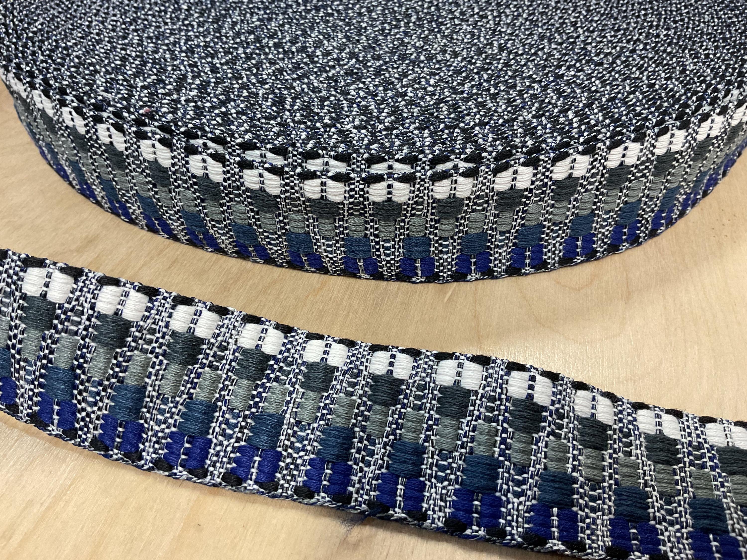 38mm Blue/Green/Grey Triangles Webbing Tape