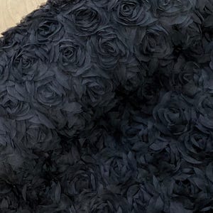 Schwarze 3D Rosen Stretch Tüll