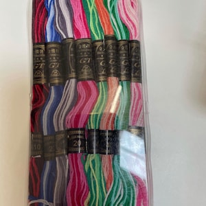 Lot de fils à broder bicolores
