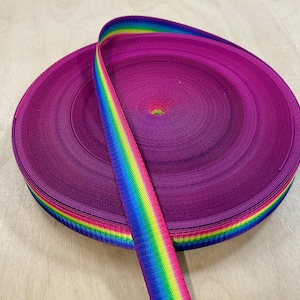 25 mm Regenbogen Streifen Gurtband