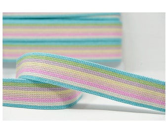 Pastel Rainbow Webbing Tape 40mm Wide