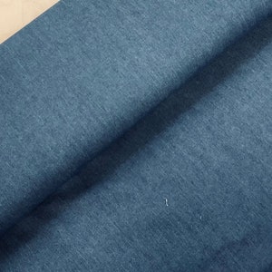 Mid Blue 100% Cotton Plain Washed Denim Chambray Chambre Fabric. by the  Half Metre. - Etsy