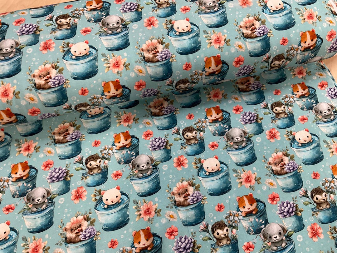 Cute Spring Baby Animals Cotton Jersey Fabric - Etsy