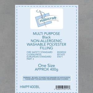 Schwarze Füllwatte