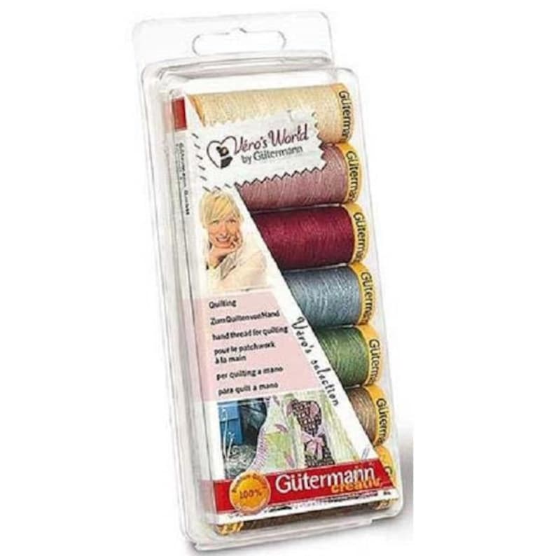 GUTERMANN SEWING THREAD set hand quilting 7 x 80m reels image 1