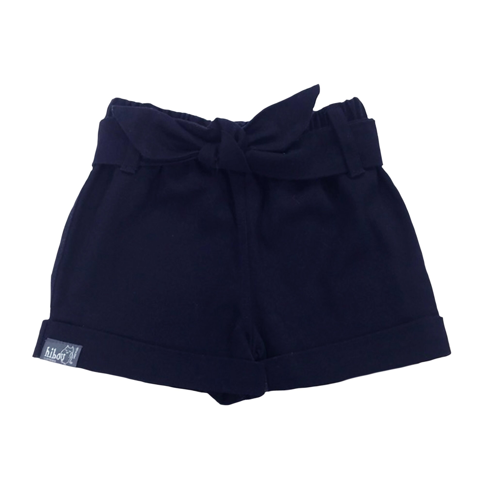 Little Girls Bow Uniform Shorts Girls Navy Twill Pull on Sash