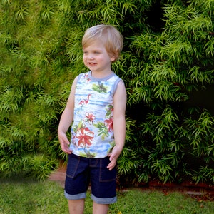 Tropical Flamingo Boys Tank Top • Available in Infant, Toddler and Kids sizes: 12 month, 18 month, 2T, 3T, 4T, 5, 6 and 6X