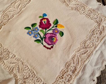 Hungarian handembroidered Kalocsa pillow case, Love , Wedding pillow,  Heartshaped pillow, Heart-shaped pillow hand embroidered