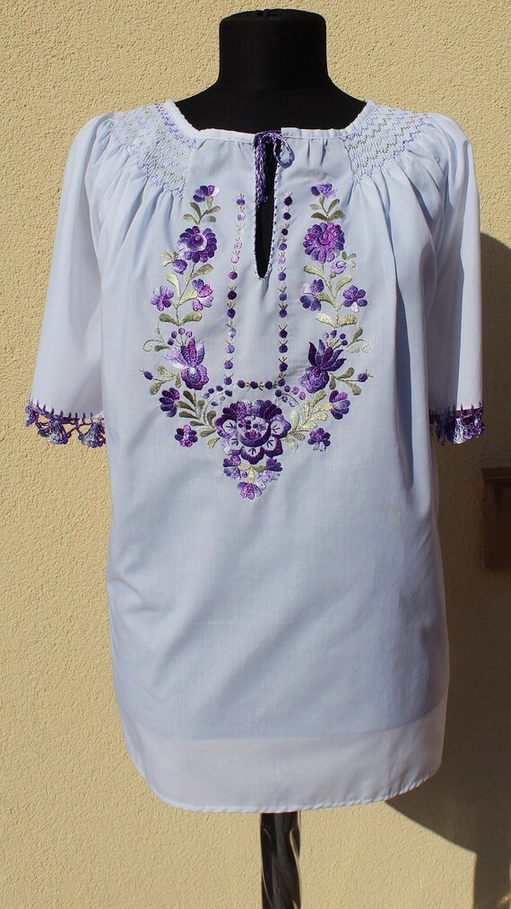 smocked peasant blouse