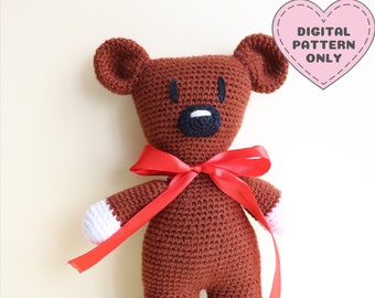 Bear Crochet Pattern, Teddy Amigurumi, Animal, Bear ears, Cute, DIY