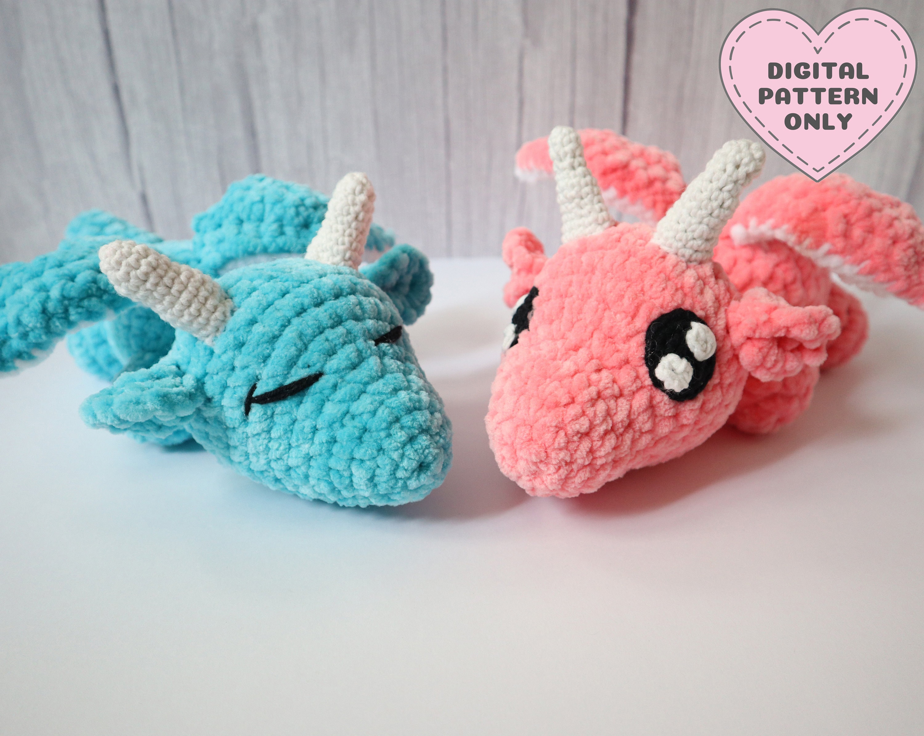 Dragons Crochet Pattern Kawaii Sleeping Dragon Fluffy Yarn Etsy España