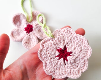 Sakura Crochet Pattern, Cherry Blossom, Kawaii, Bag Charm, Flower