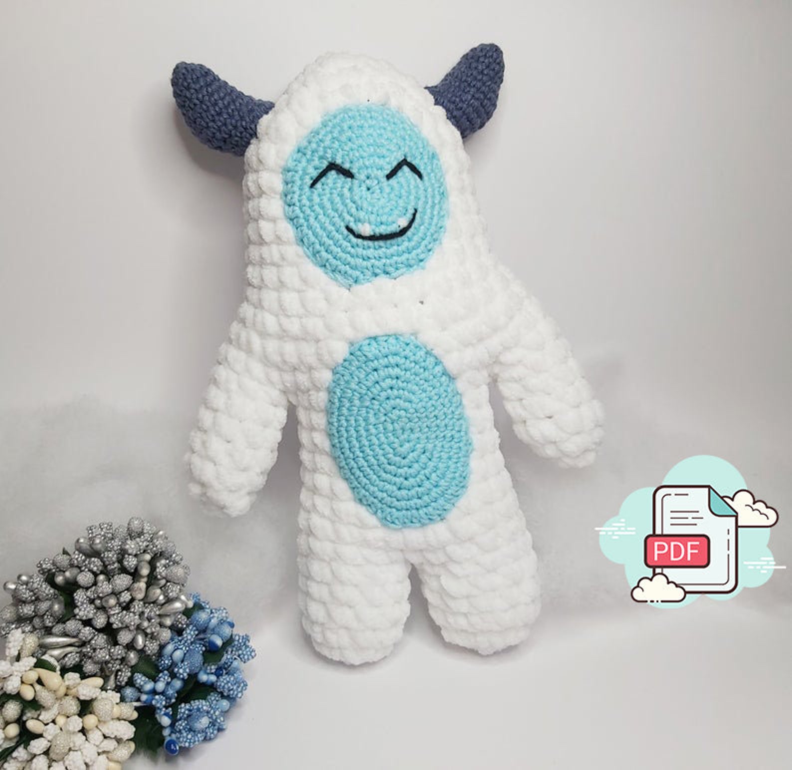 Yeti Amigurumi Crochet Pattern Tutorial Easy How to Etsy