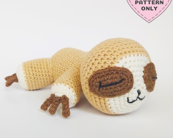 Sloth, Amigurumi, Crochet, Pattern, Tutorial, Easy, How to, Little, Sleeping, Snuggle, Cuddly, Claws, Tail, DIY