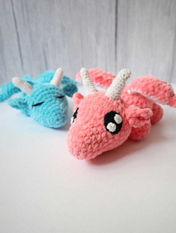 Dragons Crochet Pattern, Kawaii, Sleeping Dragon, Fluffy Yarn Amigurumi,  Amigurumi Magical Animals, Monsters, DIY Amigurumi Forge 