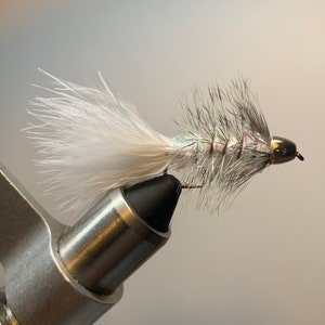 3 Pack of All White Cone Head Wooly Bugger, Streamer