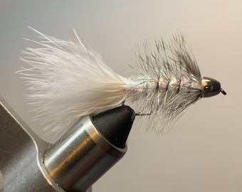 3 Pack of All White Cone Head Wooly Bugger, Streamer