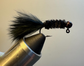 3 Pack of Black Jigs, Trout Fly, Bluegill Fly, Fly Fishing Fly