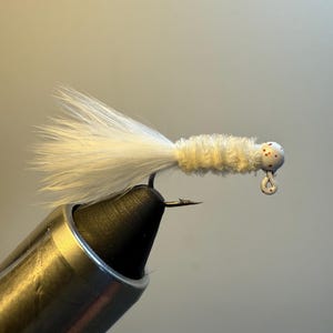 3 Pack of White Jigs, Trout Fly, Bluegill Fly, Fly Fishing Fly