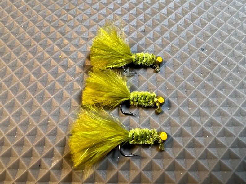 3 Pack of John Deere Mini Jigs, Fishing Jig, Fly Fishing Fly, Bluegill