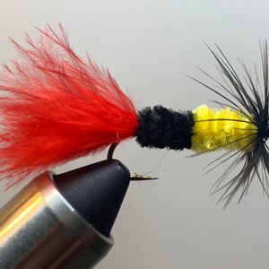 3 Pack of Bluegill bumblebee, bluegill fly, fly fishing fly, flies, fly fishing