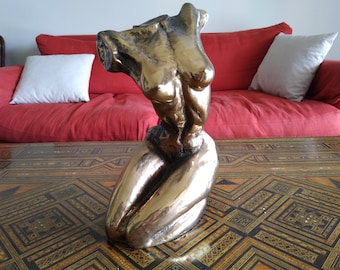 Woman bust bronze sculpture, yves lohe original ,woman breast statue,home decor,living room deco,house decoration