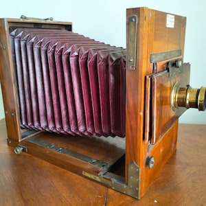Vintage camera,schaeffner antique camera, antique wooden box camera,bellow camera, half plate camera, wooden large format camera,photo room