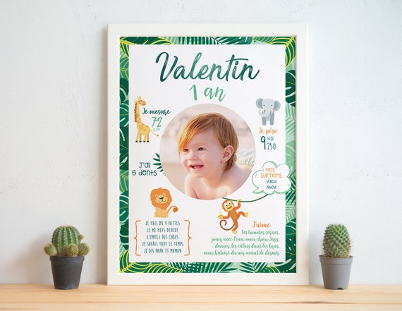 Poster Balance 1 Year Baby A3 Jungle Theme Etsy Poster Balance 1 Year Baby A3 Jungle Theme Etsy