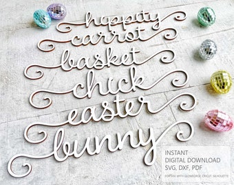 Digital Cut file, SVG, DXF, PDF, Glowforge, Cricut, Silhouette, Wood Place Setting, Easter Place Setting, Easter Table Decor, laser cut file