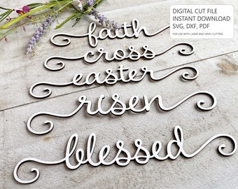 Digital Cut file, SVG, DXF, PDF, Glowforge, Cricut, Silhouette, Wood Place Setting, Easter Place Setting, Easter Table Decor, laser cut file