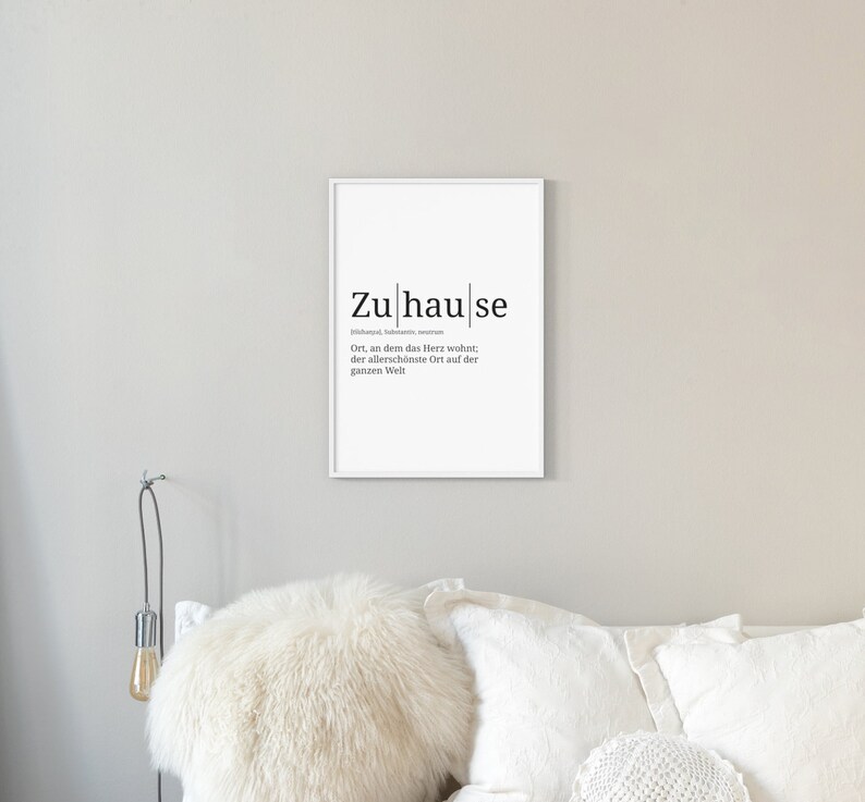 Definition Zuhause Format wählbar Premium SpruchPoster Etsy